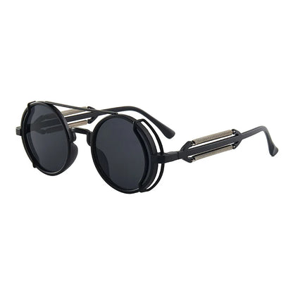 3 Pcs/Set Classic Gothic Steampunk Sunglasses Luxury Brand Designer High Quality Men and Women Retro Round Pc Frame Sunglasses