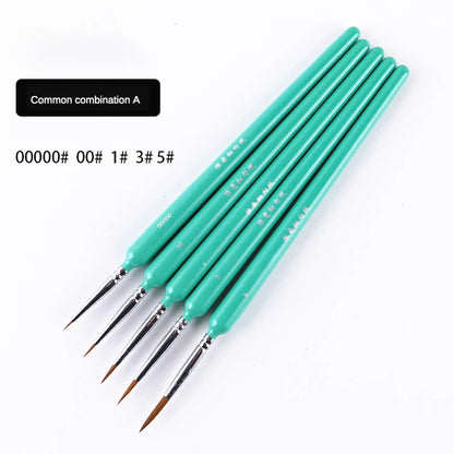 4/5/10pcs Miniature Hook Line Pen Art Painting Brushes Weasel Hair Paint Brush Gouache Watercolor Oil Paint Artists Hand Painted