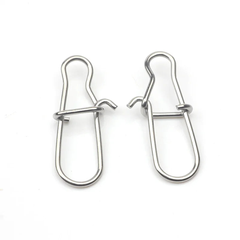 Rompin 100pcs 000-5# fishing nice hooked snap Pin 304 Stainless Steel Fishing Barrel Swivel Lure Connector Accessories Pesca