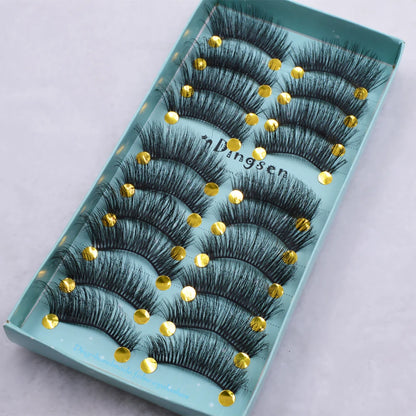 10 Pairs 3D Soft False Eyelash Faux Min Eyelashes Extension Natural Messy Wispy Fluffy Fake Lashes Make up tools 3D66-71