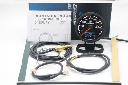 62mm GReddi LCD Digital Display Car Gauge Oil Pressure Oil Temperature Water Temperature Voltmeter Boost Gauge