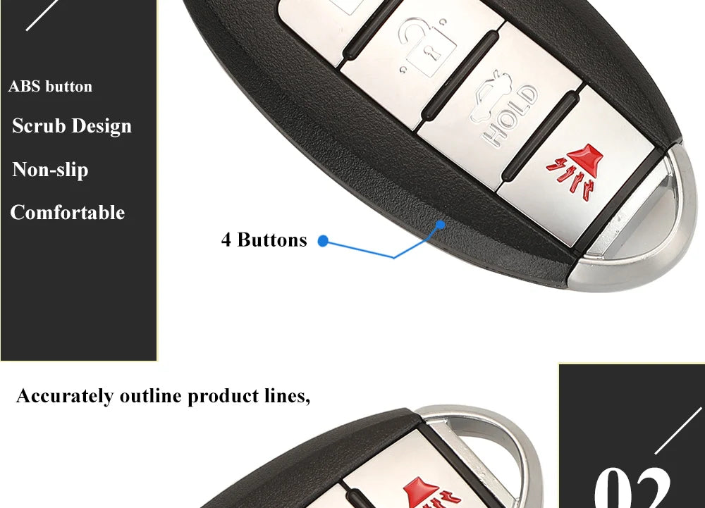 jingyuqin CWTWB1U815 Remote Smart Key suit for Nissan Sunny Teana Sylphy Sentra Versa 315Mhz ID46-pcf7952A TWB1U815 4BTN Keyless