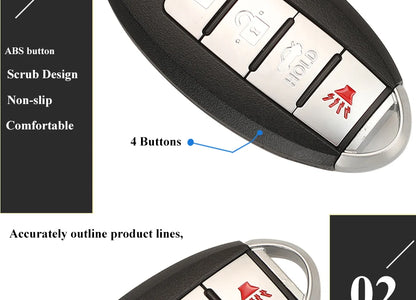 jingyuqin CWTWB1U815 Remote Smart Key suit for Nissan Sunny Teana Sylphy Sentra Versa 315Mhz ID46-pcf7952A TWB1U815 4BTN Keyless