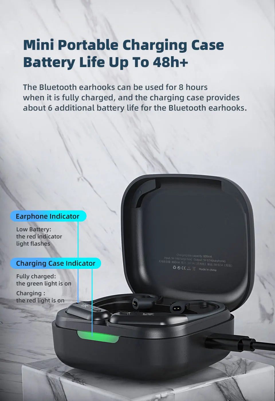 KZ AZ09 PRO Bluetooth 5.2 Cable Upgrade Wireless Ear Hook Earphone Cable With Charging Case For KZ ZAS ZAX ZSX AST ZS10 EDX PRO