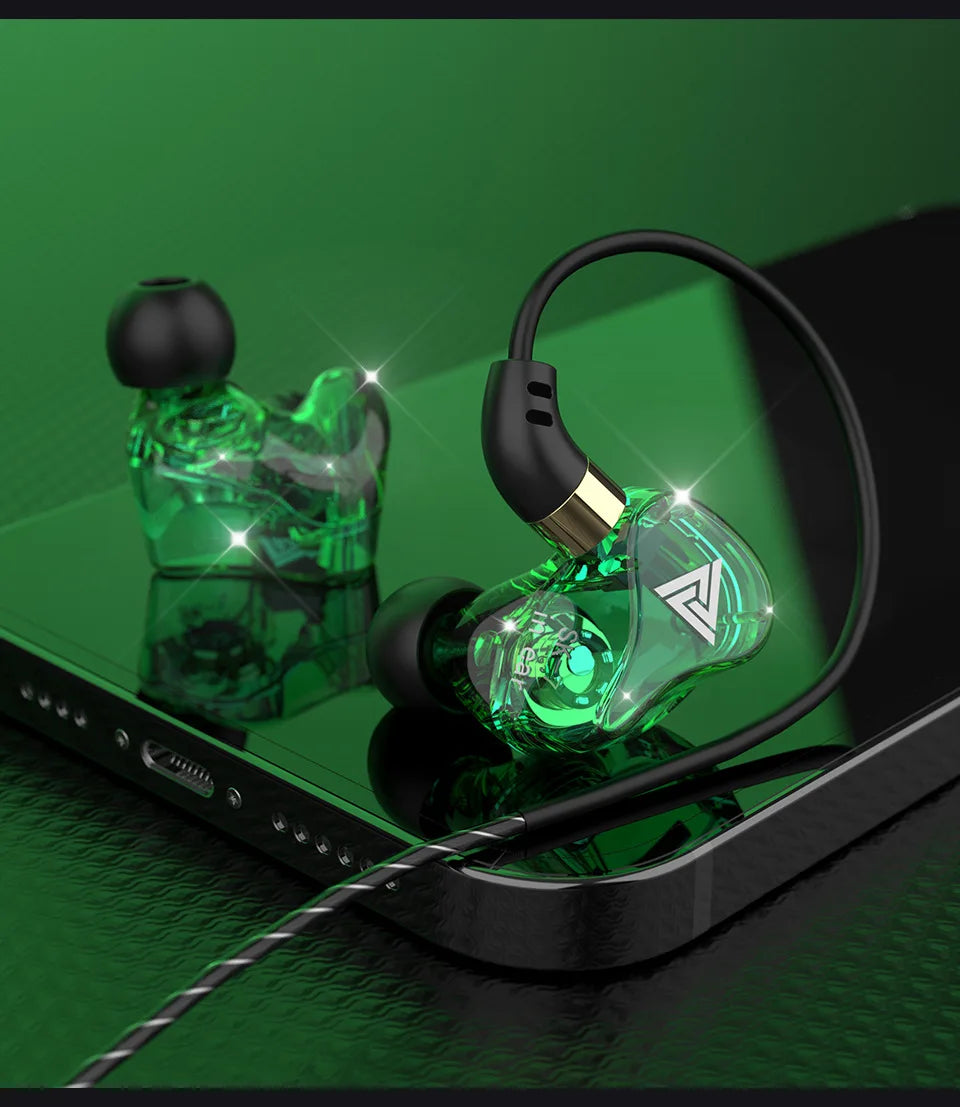 QKZ AK6 SK7 Copper Driver HiFi Wired Earphone with MIC Sport Running Headphones Bass Stereo Headset Music Earbuds fone de ouvido