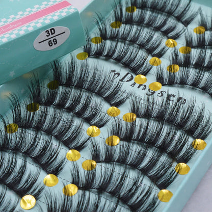 10 Pairs 3D Soft False Eyelash Faux Min Eyelashes Extension Natural Messy Wispy Fluffy Fake Lashes Make up tools 3D66-71