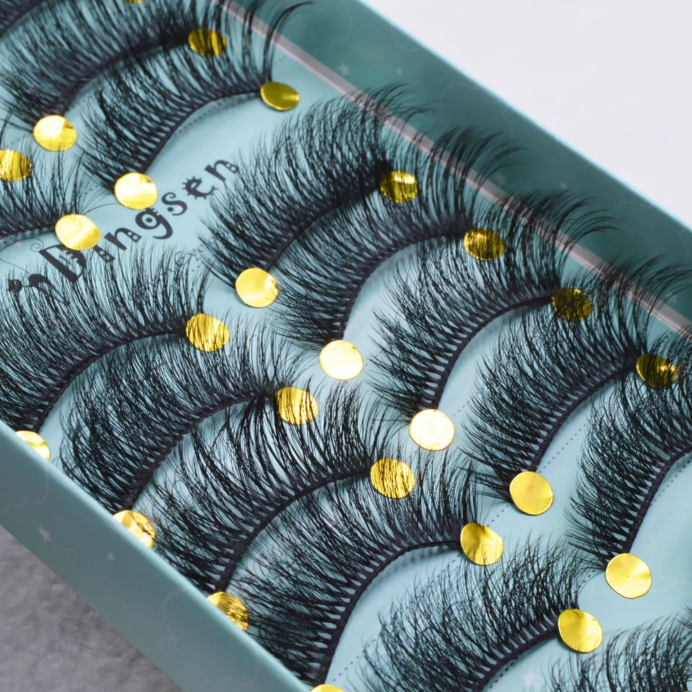 10 Pairs 3D Soft False Eyelash Faux Min Eyelashes Extension Natural Messy Wispy Fluffy Fake Lashes Make up tools 3D66-71