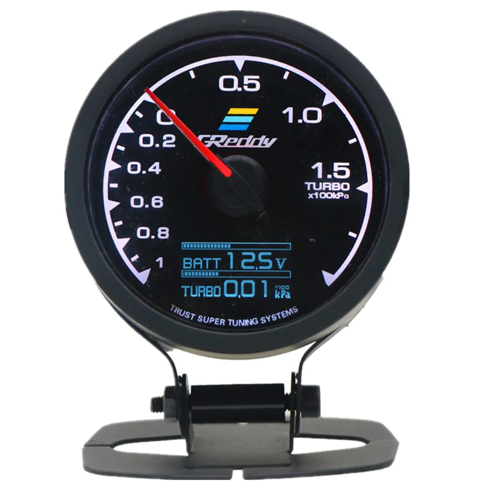 62mm GReddi LCD Digital Display Car Gauge Oil Pressure Oil Temperature Water Temperature Voltmeter Boost Gauge