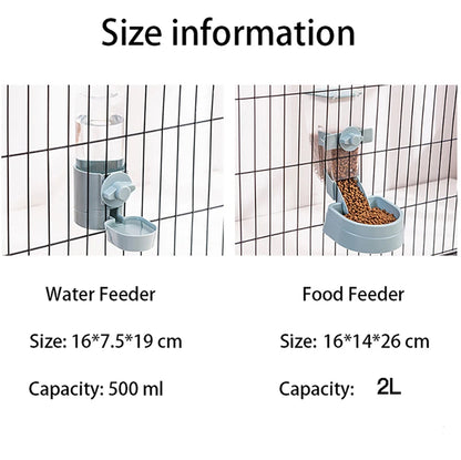 Automatic Pet Feeder Cage Hanging Bowl Water Bottle Food Container Dispenser For Puppy Cats Rabbit Birds Pet Feeding Product