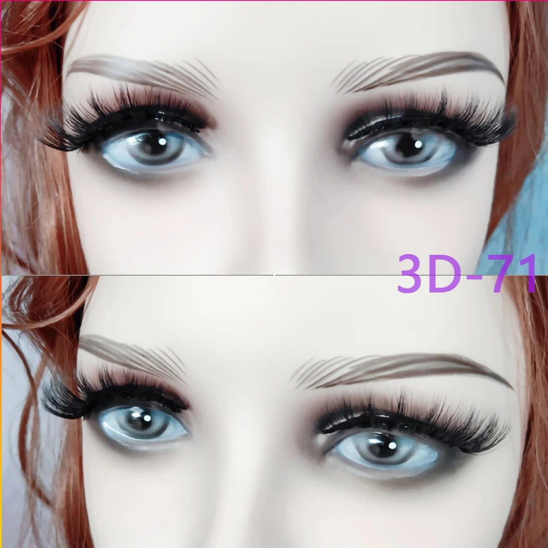 10 Pairs 3D Soft False Eyelash Faux Min Eyelashes Extension Natural Messy Wispy Fluffy Fake Lashes Make up tools 3D66-71