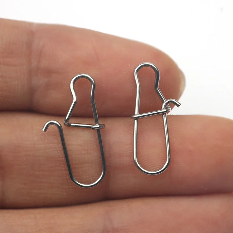 Rompin 100pcs 000-5# fishing nice hooked snap Pin 304 Stainless Steel Fishing Barrel Swivel Lure Connector Accessories Pesca