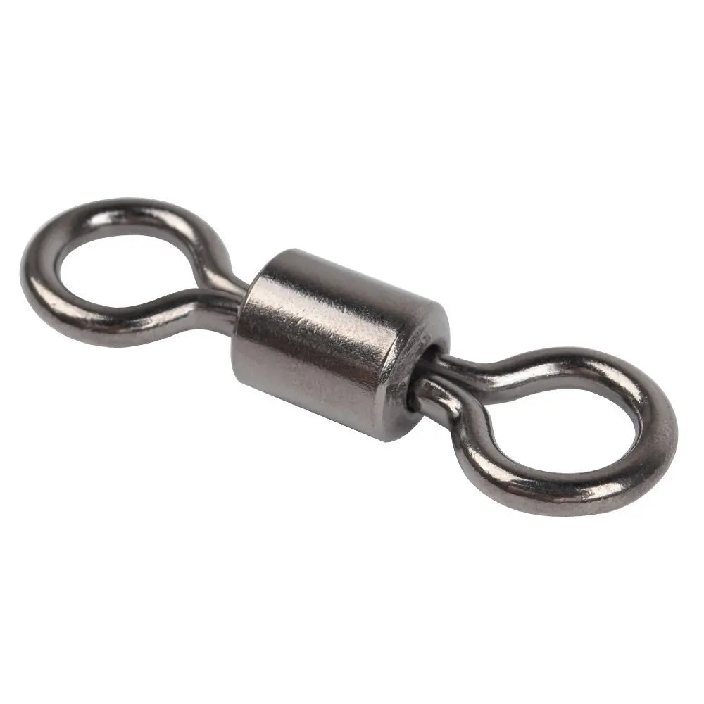 50pcs Bearing Swivel Fishing Connector Stainless Steel Carp Fishing Accessories Tackle Snap Fishhook Lure Solid Ring Swivel