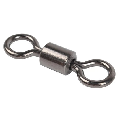 50pcs Bearing Swivel Fishing Connector Stainless Steel Carp Fishing Accessories Tackle Snap Fishhook Lure Solid Ring Swivel