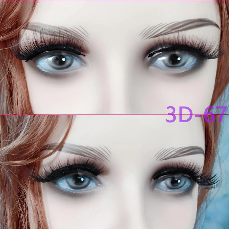 10 Pairs 3D Soft False Eyelash Faux Min Eyelashes Extension Natural Messy Wispy Fluffy Fake Lashes Make up tools 3D66-71