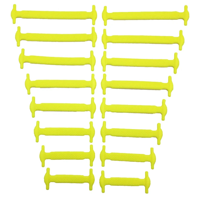 16pcs/lot Silicone Shoelaces No Tie Shoelaces 12 Colors Elastic Lace Shoelace Creative Lazy Silicone Laces Rubber Lace