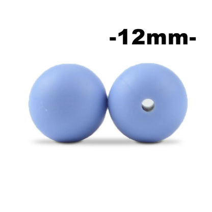 LOFCA 12mm 100pcs Silicone Beads Round Teether Baby Nursing Necklace Pacifier Clip Oral Care BPA Free Food Grade Colorful
