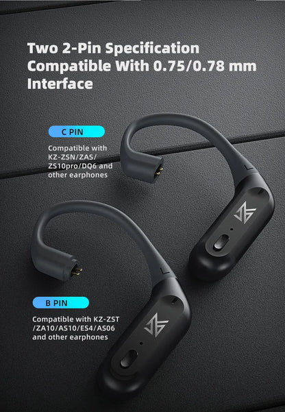 KZ AZ09 PRO Bluetooth 5.2 Cable Upgrade Wireless Ear Hook Earphone Cable With Charging Case For KZ ZAS ZAX ZSX AST ZS10 EDX PRO
