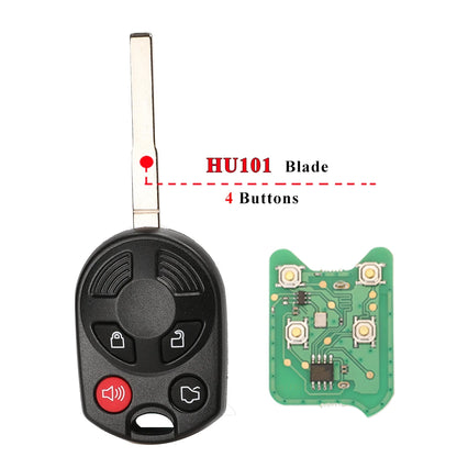 jingyuqin 315/433Mhz Remote Car Key Fob For Ford C-Max Edge Escape Focus Lincoln Mazda Mercury OUCD6000022 Transmitter ID63 4BT