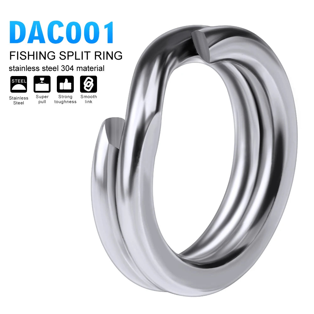 PROBEROS 50pcs Fishing Split Rings for CrankHard Bait Silver Stainless Steel 0#-12# Fishing Connector Accessories tackle