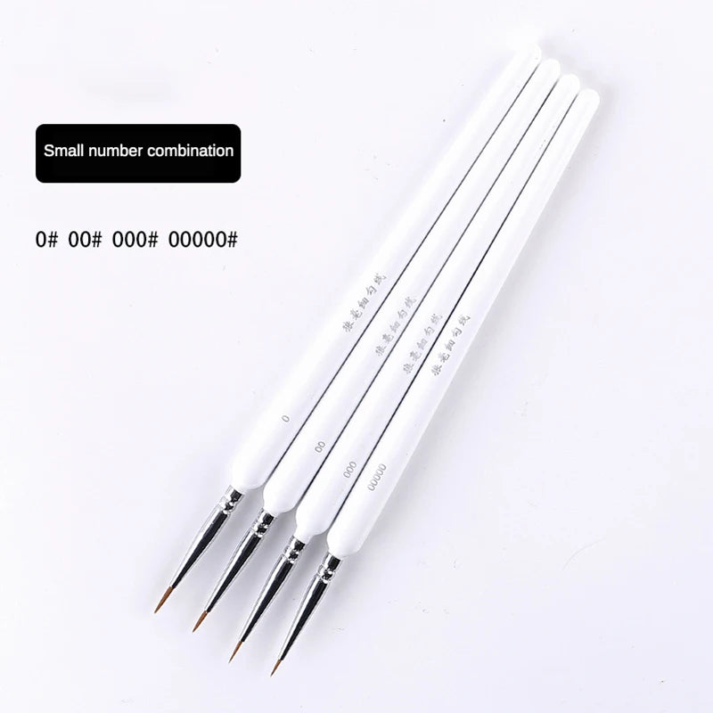 4/5/10pcs Miniature Hook Line Pen Art Painting Brushes Weasel Hair Paint Brush Gouache Watercolor Oil Paint Artists Hand Painted