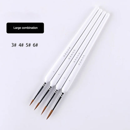 4/5/10pcs Miniature Hook Line Pen Art Painting Brushes Weasel Hair Paint Brush Gouache Watercolor Oil Paint Artists Hand Painted