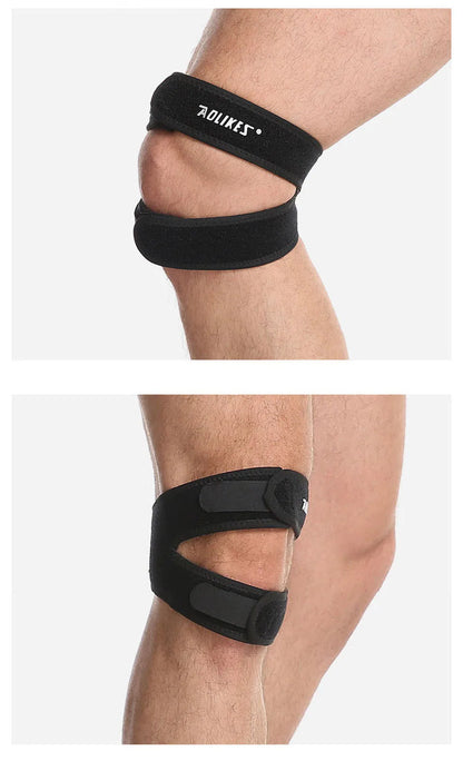 AOLIKES 1PCS Pressurized Knee Wrap Sleeve Support Bandage Pad Elastic Braces Knee Hole Kneepad Safety Basketball Tennis Cycling