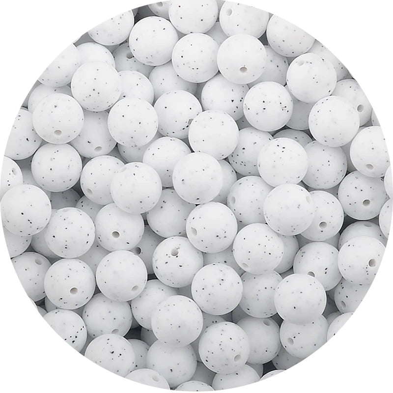 LOFCA 15mm 20pcs/lot Silicone Loose Beads Safe Teether Round Baby Teething Beads DIY Chewable Colorful Teething For Infant
