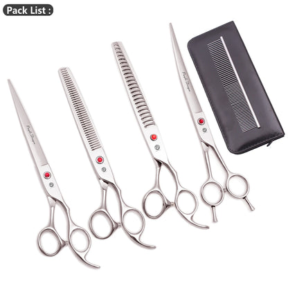 Scissors for Dogs 8 inch Purple Dragon Japan 440C Pet Grooming Scissors Chunker Shears Dog Thinning Shears Curved Add Case Z3015