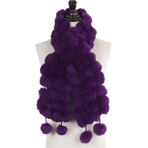 Women’s Winter Warm Rabbit Fur Scarf - 100% Genuine Natural Fur Muffler, Stylish & Cozy Cold-Weather Accessory, Hot Sale