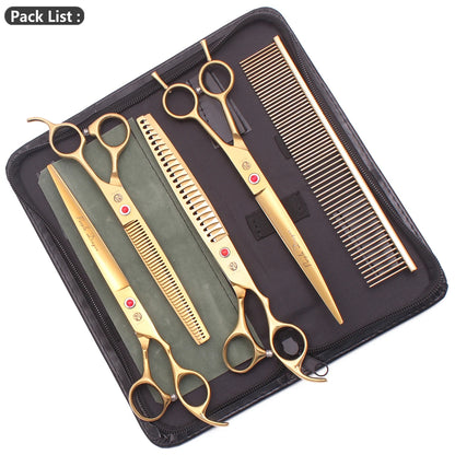 Scissors for Dogs 8 inch Purple Dragon Japan 440C Pet Grooming Scissors Chunker Shears Dog Thinning Shears Curved Add Case Z3015