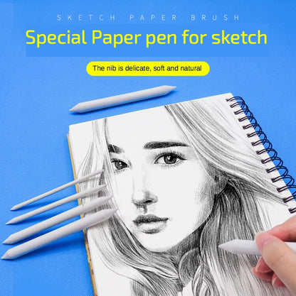 3/6pcs/set Blending Smudge Stump Stick Tortillon Sketch Art White Drawing Charcoal Sketcking Tool Rice Paper Pen Artist Supplies