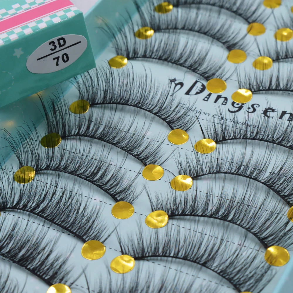 10 Pairs 3D Soft False Eyelash Faux Min Eyelashes Extension Natural Messy Wispy Fluffy Fake Lashes Make up tools 3D66-71