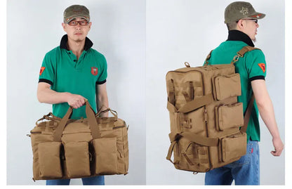 55L Luggage Duffel Bag Camping Backpack Tactical Large Bags Men's Hiking Travel Mountaineering Trip Utility Gym Weekend Duffle