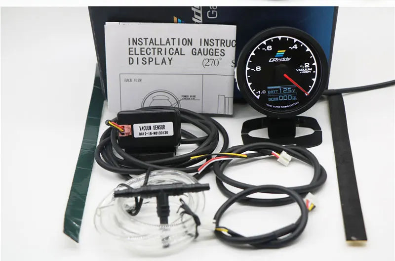 62mm GReddi LCD Digital Display Car Gauge Oil Pressure Oil Temperature Water Temperature Voltmeter Boost Gauge