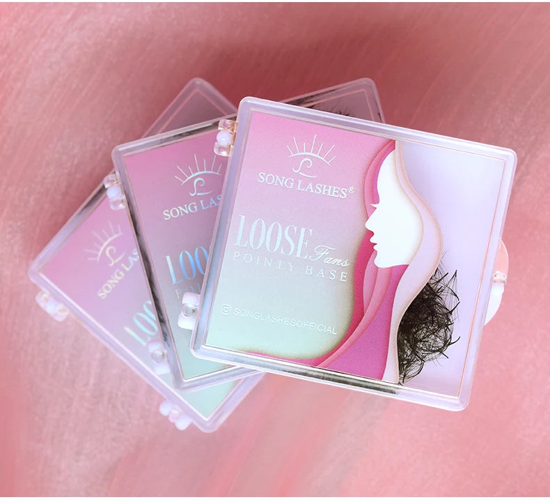 SONG LASHES 3D to 16D Fans Sharp Slim Narrow Stem Premade Volume Fans Loose Thin Pointy Base Russia Volume Eyelashes Extensions