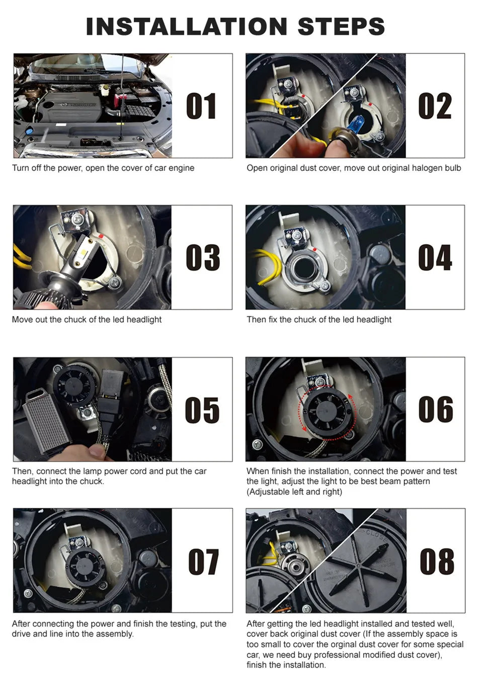 Heyword 22000lm 160W 1860 CSP chip 3000k/4300k/6000k/8000k Car LED Headlight   h4 h7 h1 LED headlights 9005 H7  h9 h11 led light