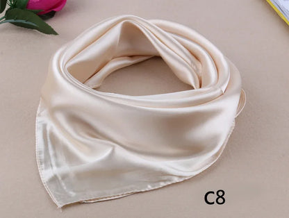 WZCX 60*60cm Women Solid Color Silk Scarf Spring Autumn Fashion New Simple Square Scarfs For Ladies Female Scarf