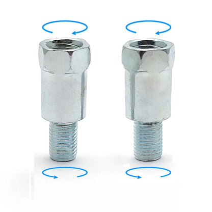 1 Pair Black Silver Motorcycle Rear Mirror Adapters M10 10MM Clockwise Anti-clockwise Right Left Hand Thread Changing Screw