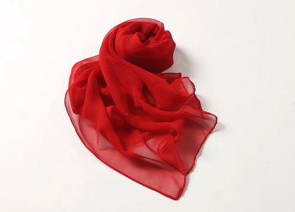 Fashion Four Seasons Women Plain Color Thin Soft Beach Thin Silky Georgette Scarf Shawls Long Wraps Beach Sunscreen Hijab
