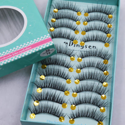 10 Pairs 3D Soft False Eyelash Faux Min Eyelashes Extension Natural Messy Wispy Fluffy Fake Lashes Make up tools 3D66-71