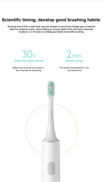 Mijia Electric Toothbrush T300 Long Battery Life Sonic Toothbrush IPX7 Waterproof High Frequency Vibration Magnetic Motor