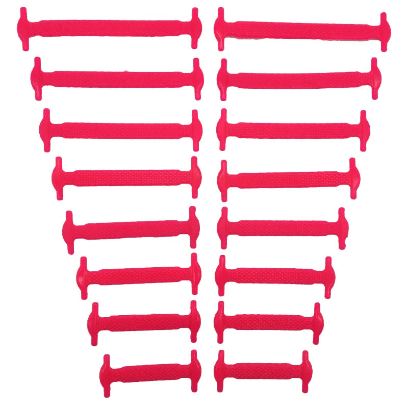 16pcs/lot Silicone Shoelaces No Tie Shoelaces 12 Colors Elastic Lace Shoelace Creative Lazy Silicone Laces Rubber Lace