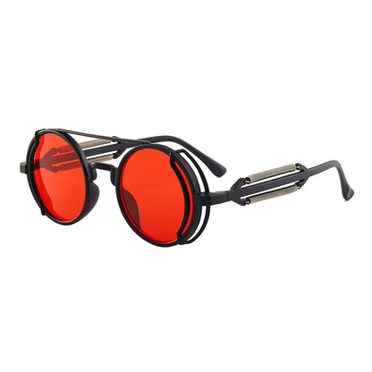 3 Pcs/Set Classic Gothic Steampunk Sunglasses Luxury Brand Designer High Quality Men and Women Retro Round Pc Frame Sunglasses