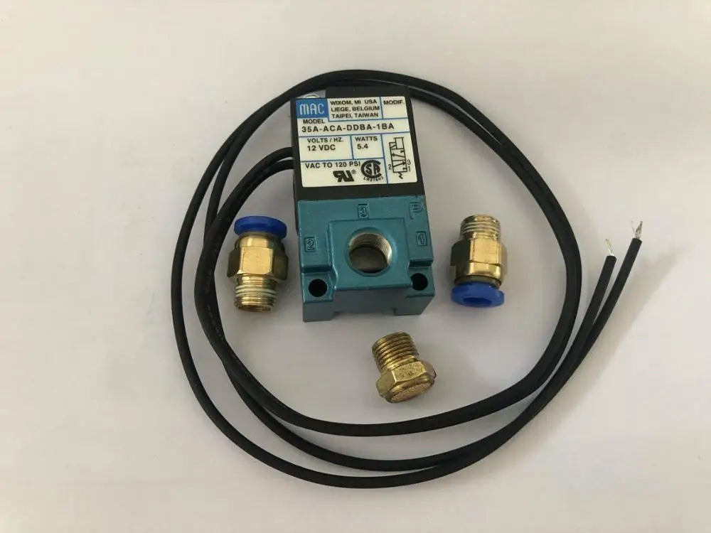 MAC 3 Port Electronic Boost Control Solenoid Valve DC12V 35A-ACA-DDBA-1BA With 6MM Tube Fittings Brass