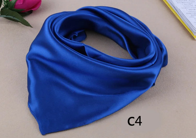 WZCX 60*60cm Women Solid Color Silk Scarf Spring Autumn Fashion New Simple Square Scarfs For Ladies Female Scarf
