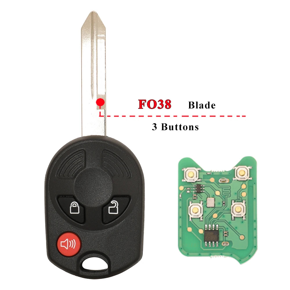 jingyuqin 315/433Mhz Remote Car Key Fob For Ford C-Max Edge Escape Focus Lincoln Mazda Mercury OUCD6000022 Transmitter ID63 4BT