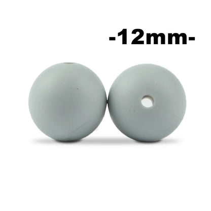 LOFCA 12mm 100pcs Silicone Beads Round Teether Baby Nursing Necklace Pacifier Clip Oral Care BPA Free Food Grade Colorful