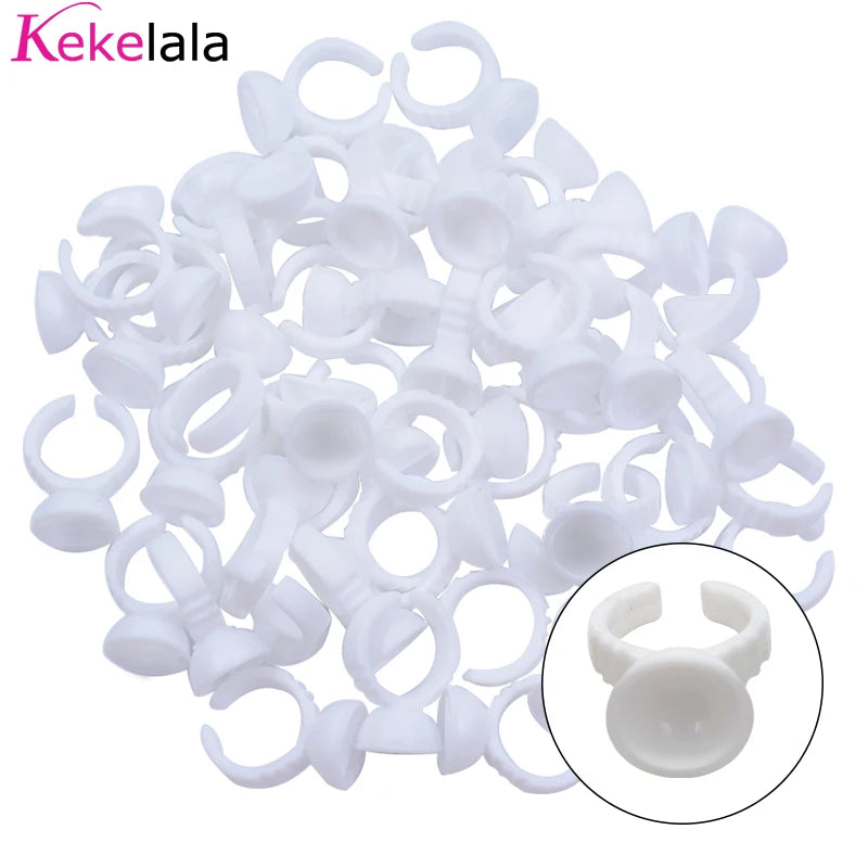 DIY Eyelash Extension Fans Flowering Cup Glue Holder Ring Flower Shape Pigment Tray For Grafting Eye Lashes Wholesale