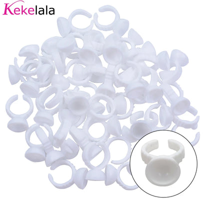 DIY Eyelash Extension Fans Flowering Cup Glue Holder Ring Flower Shape Pigment Tray For Grafting Eye Lashes Wholesale
