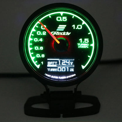 62mm GReddi LCD Digital Display Car Gauge Oil Pressure Oil Temperature Water Temperature Voltmeter Boost Gauge